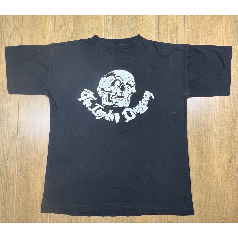 The London Dungeon Skull Graphic T-Shirt‎ Black Single Stitch Vintage 90s L